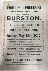 Handbill for the opening of the Burston Strike School.