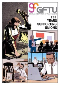 Cover of graphic history of the GFTU