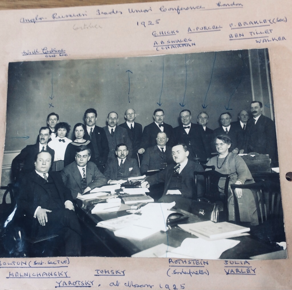 Black and white photo of conference delegates, including those named in the caption.