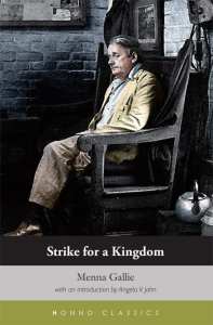 Image of man sitting in chair. Author and title text.