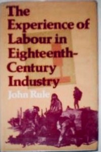 Book front cover. Author and title text. Image of 18th century workers.